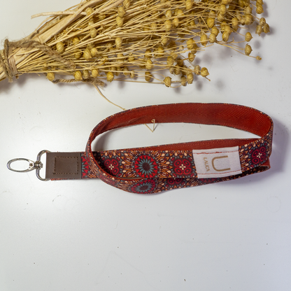 MAROON MANDALA KEY HANGING RIBBON
